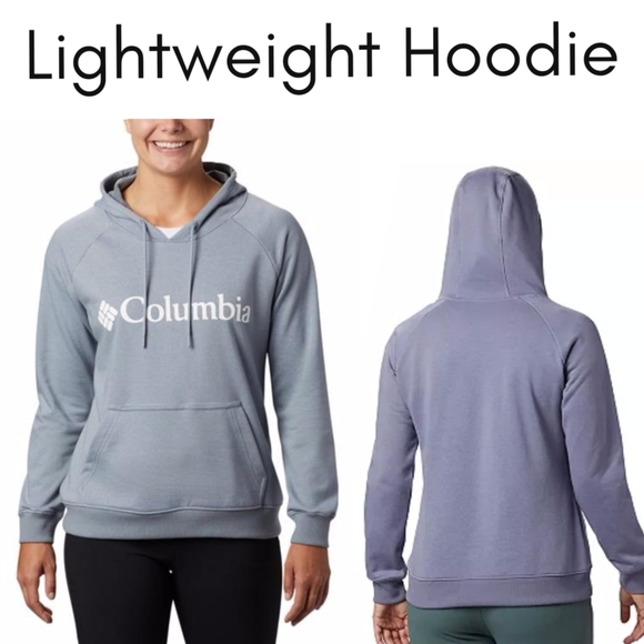 Columbia Women's Logo French Terry Cotton Hoodie Sweatshirt in a Cool Grey Md - Picture 16 of 16